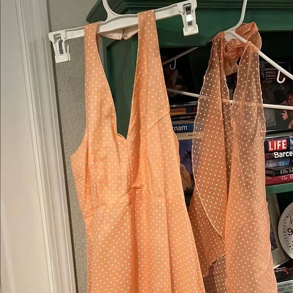 Peach Halter Maxi Dress - Picture 3 of 6